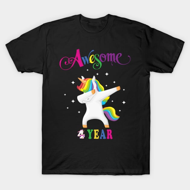 4th Birthday Unicorn T-Shirt by NI78